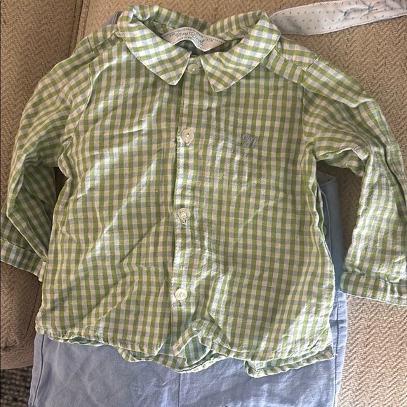 Mayoral Green and White Gingham Button Down Shirt - Picture 3 of 9